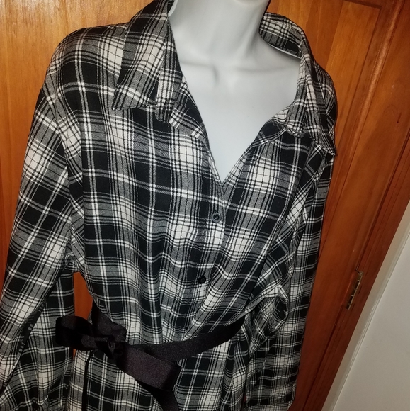 plus size flannel shirt dress